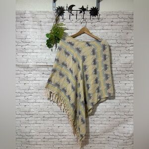 Ryan Michael’s Muted Southwestern Geometric Print Poncho Shawl